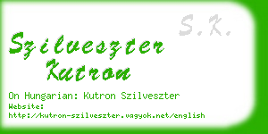 szilveszter kutron business card